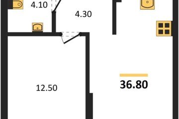 Фото №1: 1-комнатная квартира 36 м², 2/16 эт. - Краснодар, мкр. Догма Парк,