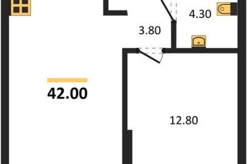 Фото №1: 1-комнатная квартира 42 м², 2/16 эт. - Краснодар, мкр. Догма Парк,