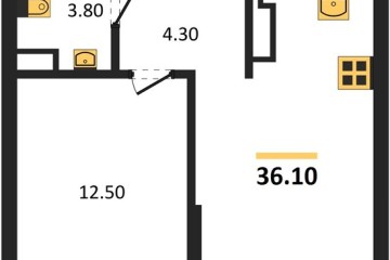 Фото №1: 1-комнатная квартира 36 м², 12/16 эт. - Краснодар, мкр. Догма Парк,