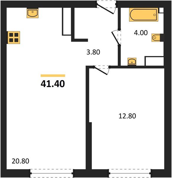 Фото №1: 1-комнатная квартира 41&nbsp;м², 11/16&nbsp;эт. - Краснодар, Прикубанский внутригородской округ, мкр. Догма Парк