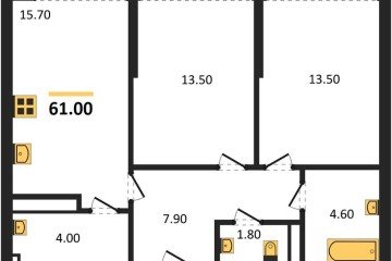 Фото №1: 2-комнатная квартира 61 м², 16/16 эт. - Краснодар, мкр. Догма Парк,