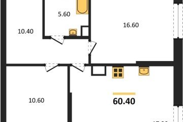 Фото №1: 2-комнатная квартира 60 м², 3/16 эт. - Краснодар, мкр. Догма Парк,