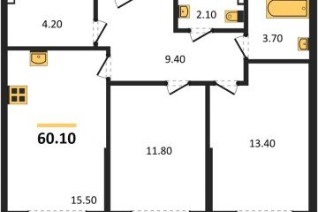 Фото №1: 2-комнатная квартира 60 м², 2/16 эт. - Краснодар, мкр. Догма Парк,
