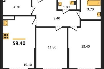 Фото №1: 2-комнатная квартира 59 м², 14/16 эт. - Краснодар, мкр. Догма Парк,