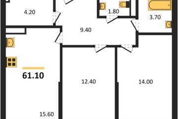 Фото №1: 2-комнатная квартира 61 м², 16/16 эт. - Краснодар, мкр. Догма Парк,