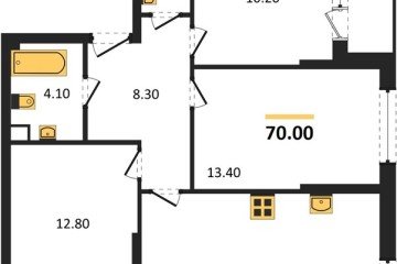 Фото №1: 3-комнатная квартира 70 м², 7/16 эт. - Краснодар, мкр. Догма Парк, ул. Анны Ахматовой, 22лит