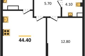 Фото №1: 1-комнатная квартира 44 м², 8/16 эт. - Краснодар, мкр. Догма Парк, ул. Анны Ахматовой, 22лит