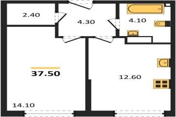 Фото №1: 1-комнатная квартира 37 м², 5/16 эт. - Краснодар, мкр. Догма Парк, ул. Анны Ахматовой, 22лит