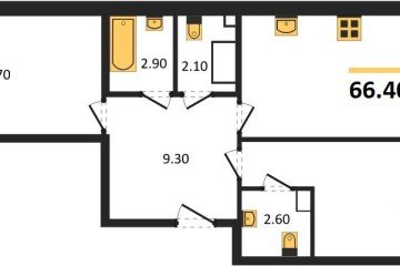 Фото №1: 2-комнатная квартира 66 м², 4/16 эт. - Краснодар, мкр. Догма Парк, ул. Анны Ахматовой, 22лит