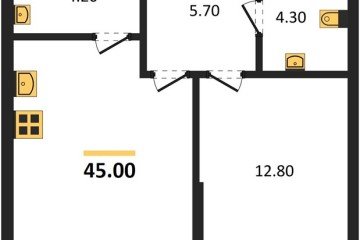 Фото №1: 1-комнатная квартира 45 м², 2/16 эт. - Краснодар, мкр. Догма Парк, ул. Анны Ахматовой, 22лит
