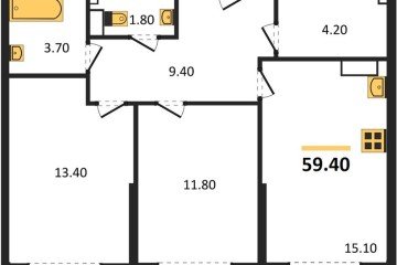 Фото №1: 2-комнатная квартира 59 м², 12/16 эт. - Краснодар, мкр. Догма Парк, ул. Анны Ахматовой, 22лит