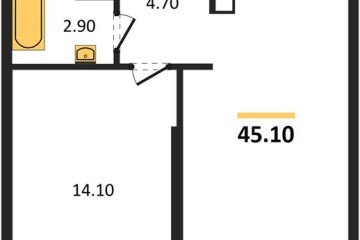 Фото №1: 1-комнатная квартира 45 м², 13/16 эт. - Краснодар, мкр. Догма Парк, ул. Анны Ахматовой, 22лит