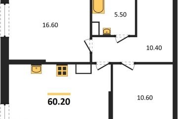 Фото №1: 2-комнатная квартира 60 м², 11/16 эт. - Краснодар, мкр. Догма Парк, ул. Анны Ахматовой, 22лит