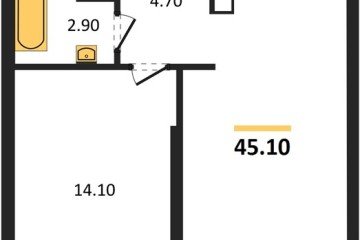 Фото №1: 1-комнатная квартира 45 м², 15/16 эт. - Краснодар, мкр. Догма Парк, ул. Анны Ахматовой, 22лит