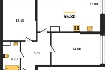 Фото №1: 2-комнатная квартира 55 м², 16/16 эт. - Краснодар, мкр. Догма Парк, ул. Анны Ахматовой, 22лит