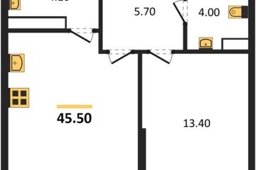 Фото №1: 1-комнатная квартира 45 м², 16/16 эт. - Краснодар, мкр. Догма Парк, ул. Анны Ахматовой, 22лит