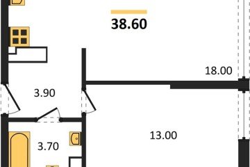 Фото №1: 1-комнатная квартира 38 м², 16/16 эт. - Краснодар, мкр. Догма Парк, ул. Анны Ахматовой, 22лит