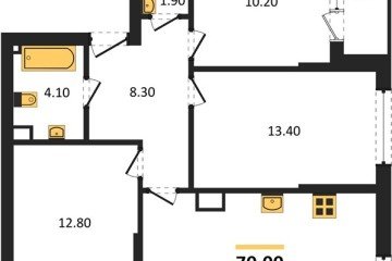 Фото №1: 3-комнатная квартира 70 м², 6/16 эт. - Краснодар, мкр. Догма Парк, ул. Анны Ахматовой