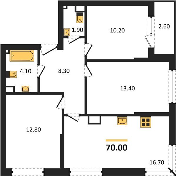 Фото №1: 3-комнатная квартира 70&nbsp;м², 6/16&nbsp;эт. - Краснодар, Прикубанский внутригородской округ, мкр. Догма Парк, ул. Анны Ахматовой