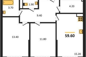 Фото №1: 2-комнатная квартира 59 м², 6/16 эт. - Краснодар, мкр. Догма Парк, ул. Анны Ахматовой