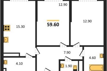 Фото №1: 2-комнатная квартира 59 м², 9/16 эт. - Краснодар, мкр. Догма Парк, ул. Анны Ахматовой