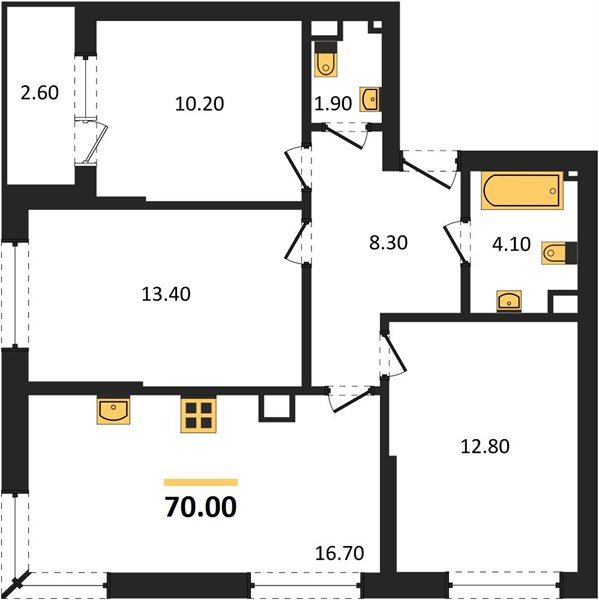 Фото №1: 3-комнатная квартира 70&nbsp;м², 9/16&nbsp;эт. - Краснодар, Прикубанский внутригородской округ, мкр. Догма Парк, ул. Анны Ахматовой