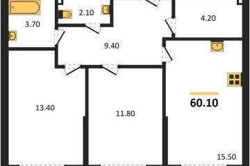 Фото №1: 2-комнатная квартира 60 м², 2/16 эт. - Краснодар, мкр. Догма Парк, ул. Анны Ахматовой