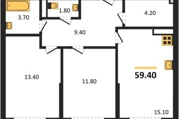 Фото №1: 2-комнатная квартира 59 м², 11/16 эт. - Краснодар, мкр. Догма Парк, ул. Анны Ахматовой