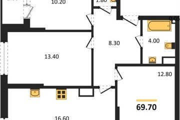 Фото №1: 3-комнатная квартира 69 м², 12/16 эт. - Краснодар, мкр. Догма Парк, ул. Анны Ахматовой