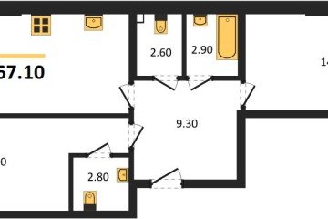 Фото №1: 2-комнатная квартира 67 м², 2/16 эт. - Краснодар, мкр. Догма Парк, ул. Анны Ахматовой