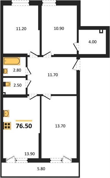 Фото №1: 3-комнатная квартира 76&nbsp;м², 2/16&nbsp;эт. - Краснодар, Прикубанский внутригородской округ, мкр. Догма Парк, ул. Анны Ахматовой