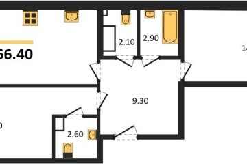 Фото №1: 2-комнатная квартира 66 м², 4/16 эт. - Краснодар, мкр. Догма Парк, ул. Анны Ахматовой
