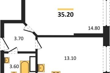 Фото №1: 1-комнатная квартира 35 м², 7/16 эт. - Краснодар, мкр. Догма Парк, ул. Анны Ахматовой