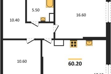 Фото №1: 2-комнатная квартира 60 м², 13/16 эт. - Краснодар, мкр. Догма Парк, ул. Анны Ахматовой