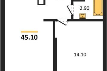 Фото №1: 1-комнатная квартира 45 м², 12/16 эт. - Краснодар, мкр. Догма Парк, ул. Анны Ахматовой