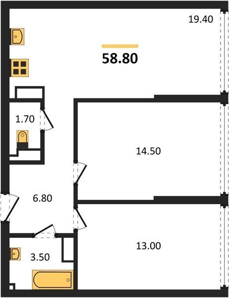 Фото №1: 2-комнатная квартира 58&nbsp;м², 16/16&nbsp;эт. - Краснодар, Прикубанский внутригородской округ, мкр. Догма Парк, ул. Анны Ахматовой