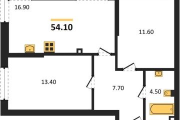Фото №1: 2-комнатная квартира 54 м², 2/16 эт. - Краснодар, мкр. Догма Парк, ул. Анны Ахматовой
