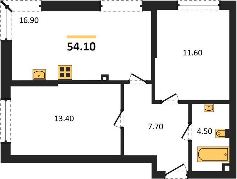 Фото №1: 2-комнатная квартира 54&nbsp;м², 2/16&nbsp;эт. - Краснодар, Прикубанский внутригородской округ, мкр. Догма Парк, ул. Анны Ахматовой