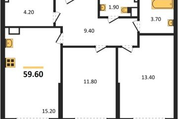 Фото №1: 2-комнатная квартира 59 м², 3/16 эт. - Краснодар, мкр. Догма Парк, ул. Анны Ахматовой