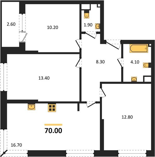 Фото №1: 3-комнатная квартира 70&nbsp;м², 7/16&nbsp;эт. - Краснодар, Прикубанский внутригородской округ, мкр. Догма Парк, ул. Анны Ахматовой