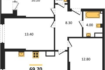 Фото №1: 3-комнатная квартира 69 м², 12/16 эт. - Краснодар, мкр. Догма Парк, ул. Анны Ахматовой