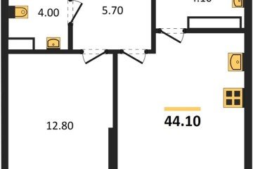 Фото №1: 1-комнатная квартира 44 м², 15/16 эт. - Краснодар, мкр. Догма Парк, ул. Анны Ахматовой