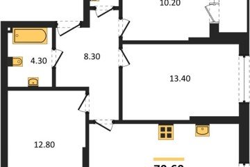 Фото №1: 3-комнатная квартира 70 м², 2/16 эт. - Краснодар, мкр. Догма Парк,