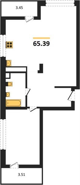 Фото №1: 2-комнатная квартира 65&nbsp;м², 3/24&nbsp;эт. - Краснодар, Центральный внутригородской округ, мкр. Черёмушки