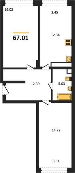 Фото №1: 2-комнатная квартира 67&nbsp;м², 10/24&nbsp;эт. - Краснодар, Центральный внутригородской округ, мкр. Черёмушки