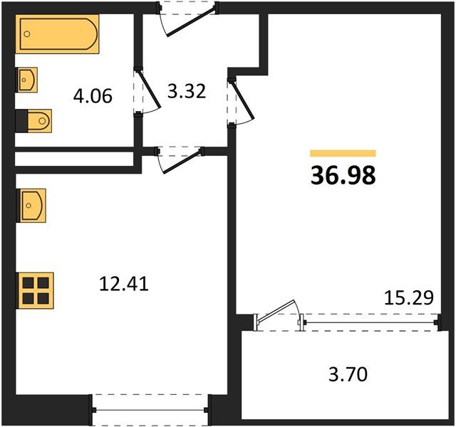 Фото №1: 1-комнатная квартира 37&nbsp;м², 16/24&nbsp;эт. - Краснодар, Центральный внутригородской округ, мкр. Черёмушки