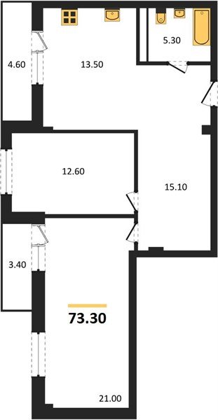 Фото №1: 2-комнатная квартира 73&nbsp;м², 5/5&nbsp;эт. - Краснодар, Прикубанский внутригородской округ, мкр. Фестивальный