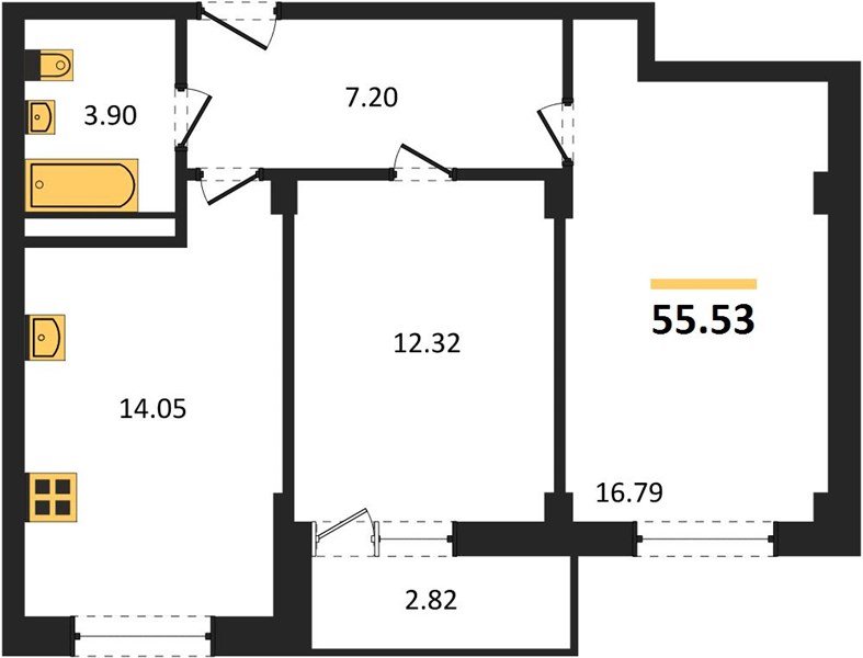 Фото №1: 2-комнатная квартира 56&nbsp;м², 1/4&nbsp;эт. - Краснодар, Прикубанский внутригородской округ, мкр. Фестивальный