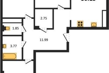 Фото №1: 3-комнатная квартира 80 м², 3/4 эт. - Краснодар, мкр. Фестивальный,