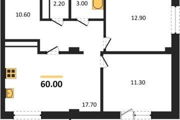 Фото №1: 2-комнатная квартира 62 м², 2/4 эт. - Краснодар, мкр. Фестивальный, ул. Круговая, 4/1